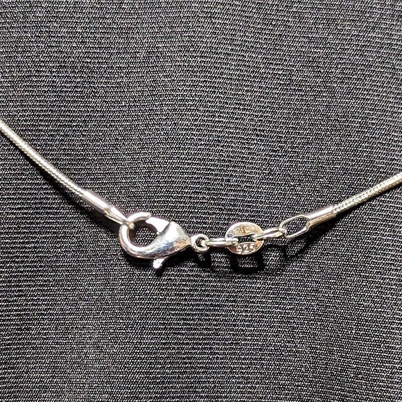 Postmodern Signed Iridescent Dichroic, Lime Green Glass Pendant w/Sterling Chain - Picture 5 of 6